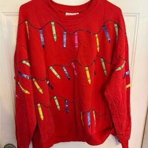 Colorful Graphic Red Sweatshirt
